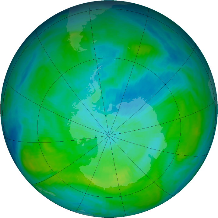 Antarctic ozone map for 04 March 1983